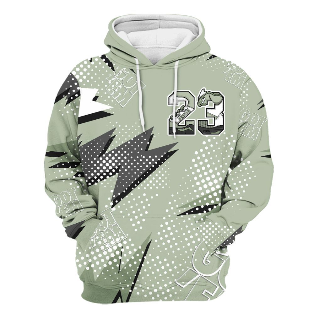 Hoodie To Match Seafoam Sail 4s - Custom Name Number 23 5s All Over Print