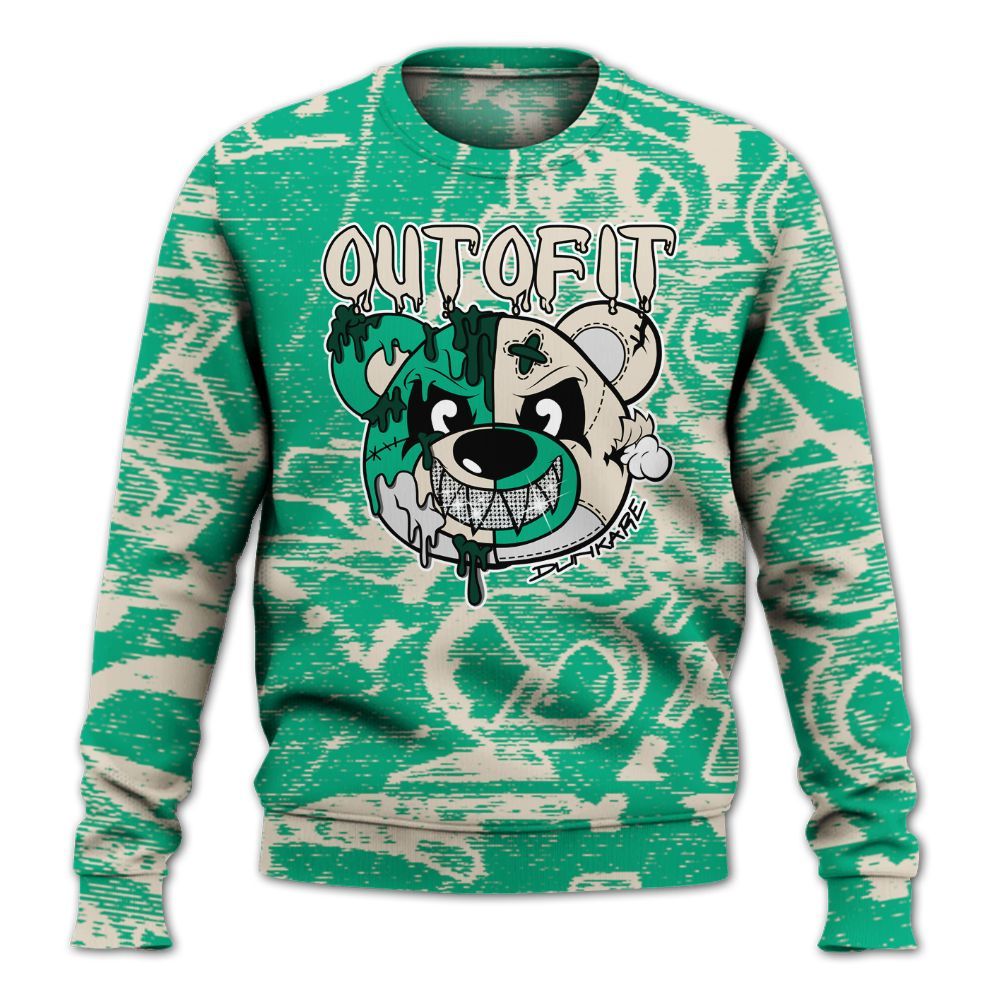 Sweatshirt To Match Oxidized Green 4s - Out Of It Bear Avant-Garde All Over Print