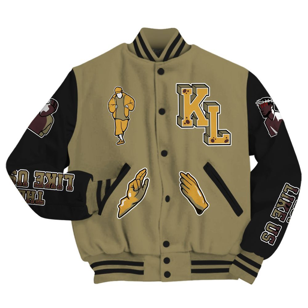 Varsity Jacket To Match Black Olive 7s - Dislike Us Graphic All Over Print