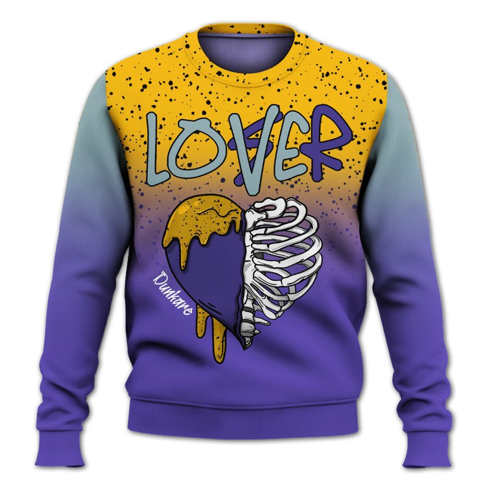 Sweatshirt To Match Imperial Purple 4s - Loser Lover Dripping All Over Print