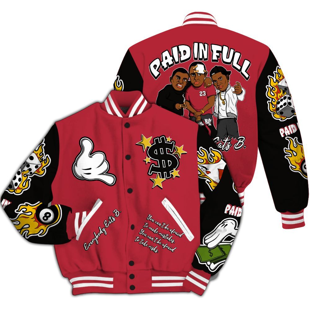 Varsity Jacket To Match Space Jam OG 2026 9s - Everybody Paid In Full Graphic All Over Print
