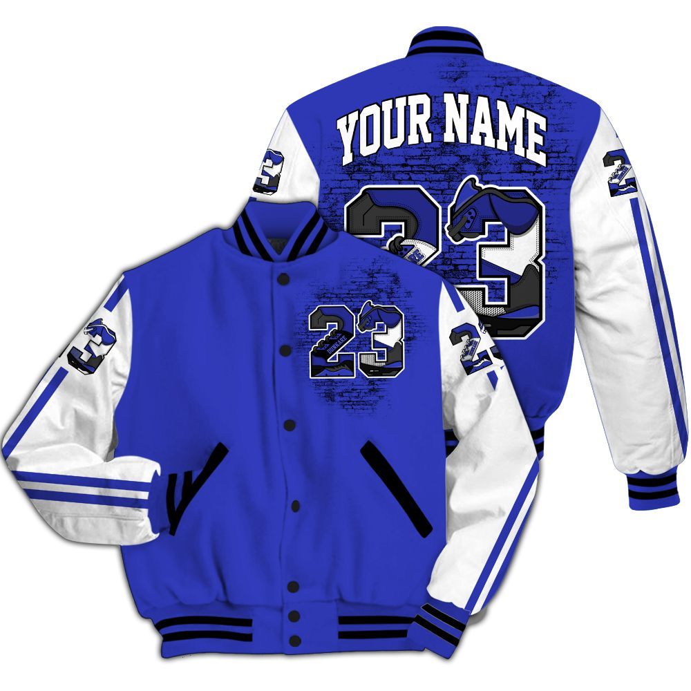 Varsity Jacket To Match Retro Black Concord 12s - Custom Name Number 23 5s All Over Print