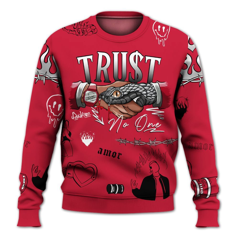 Sweatshirt To Match Retro Infrared Salesman 6s - Snake Trust No One All Over Print