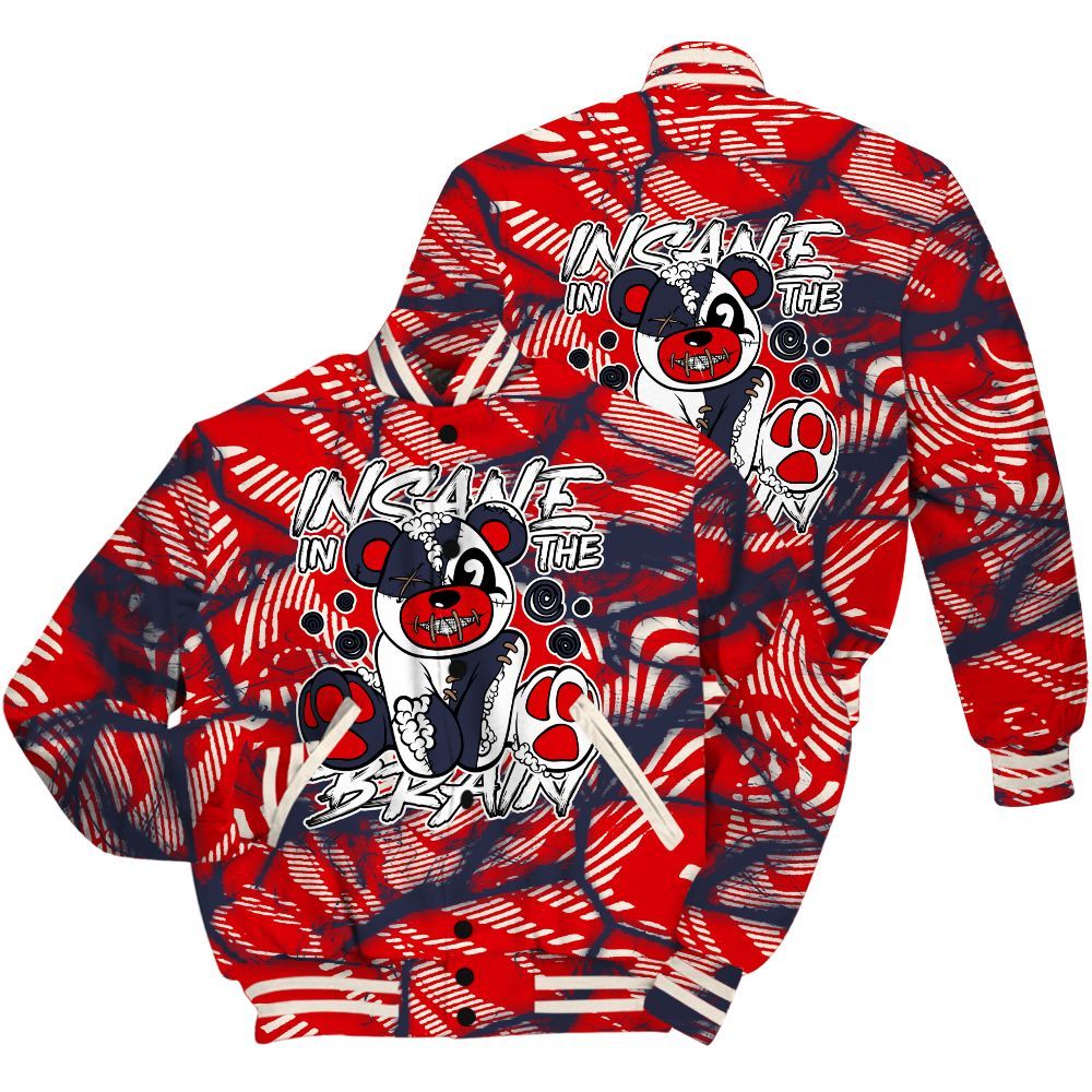 Varsity Jacket To Match Low OG Howard University 1s Shirt - Insanes Bear Fume All Over Print