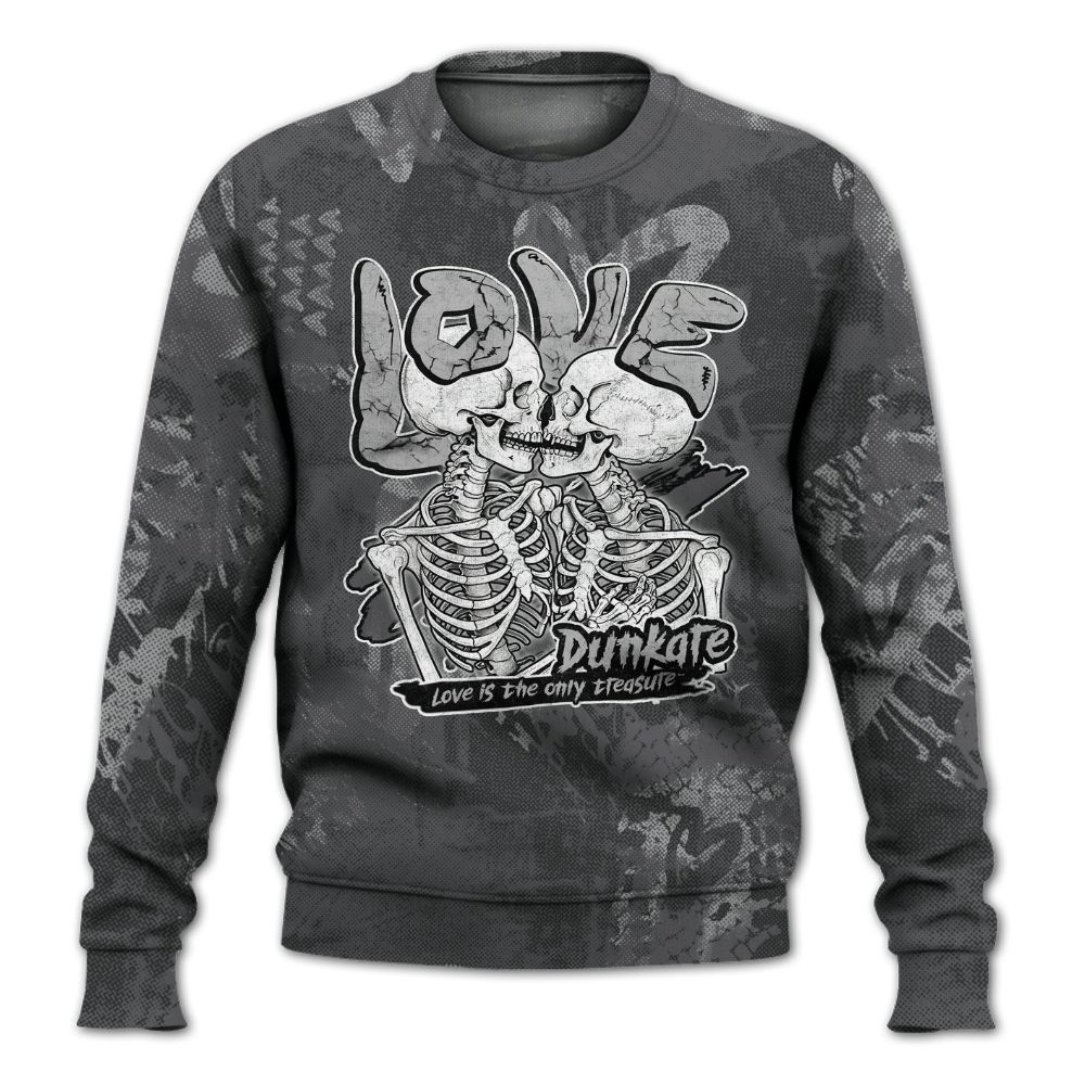 Sweatshirt To Match White Thunder 4s - Skull Love All Over Print