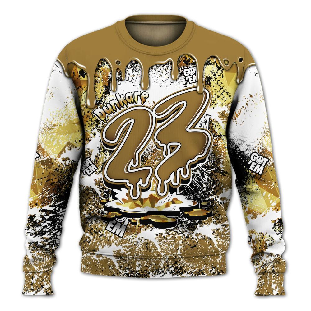 Sweatshirt To Match NET Gold 4s - Dripping 23 Drip All Over Print