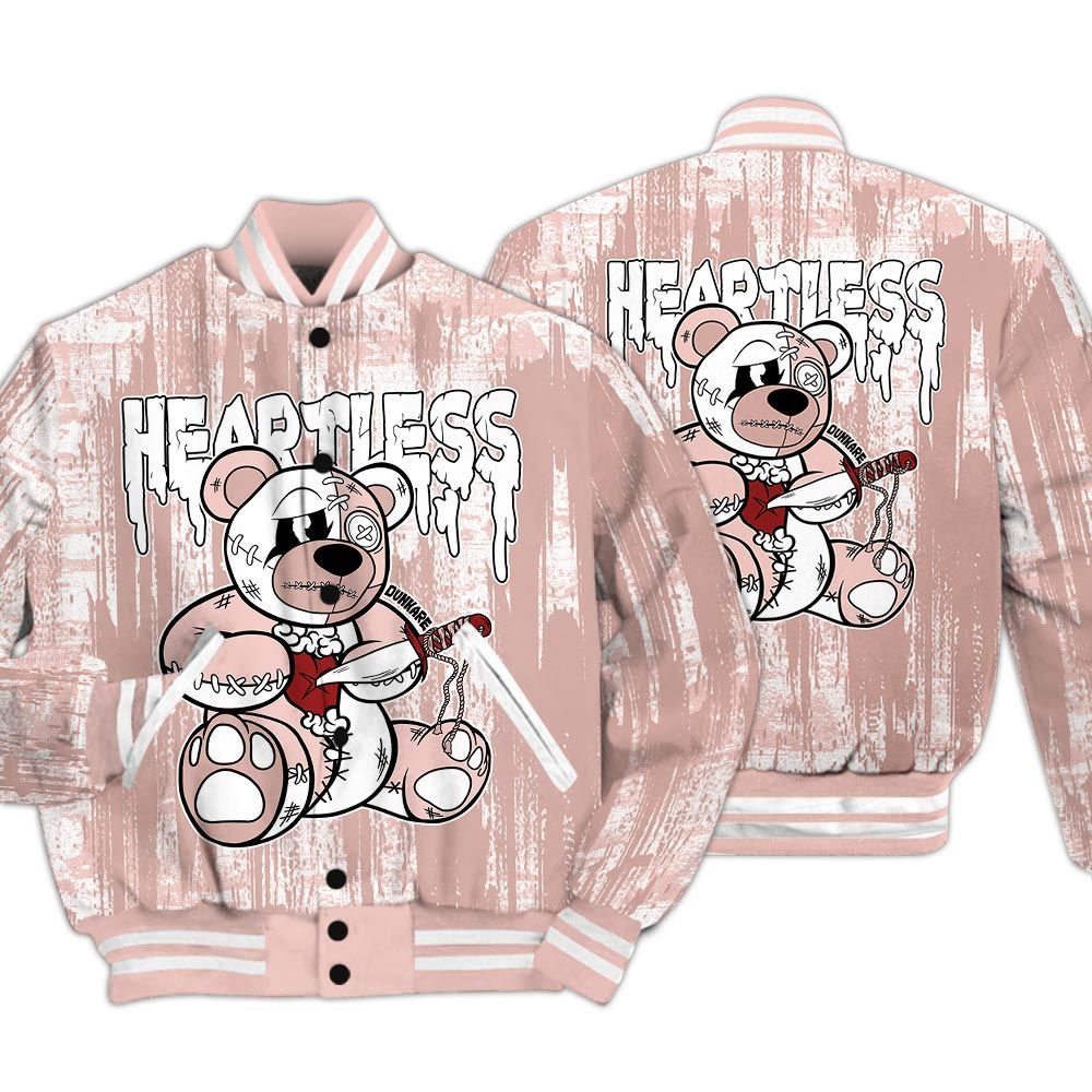 Varsity Jacket To Match Low Legend Pink 11s - Heartless Bear Glitch Art Varsity Jacket Unisex