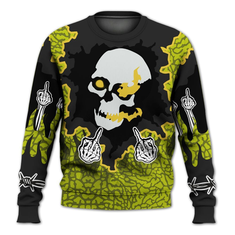 Sweatshirt To Match Dunk Low QS Halloween Skull - F Around Find Out Graphic Trapped All Over Print