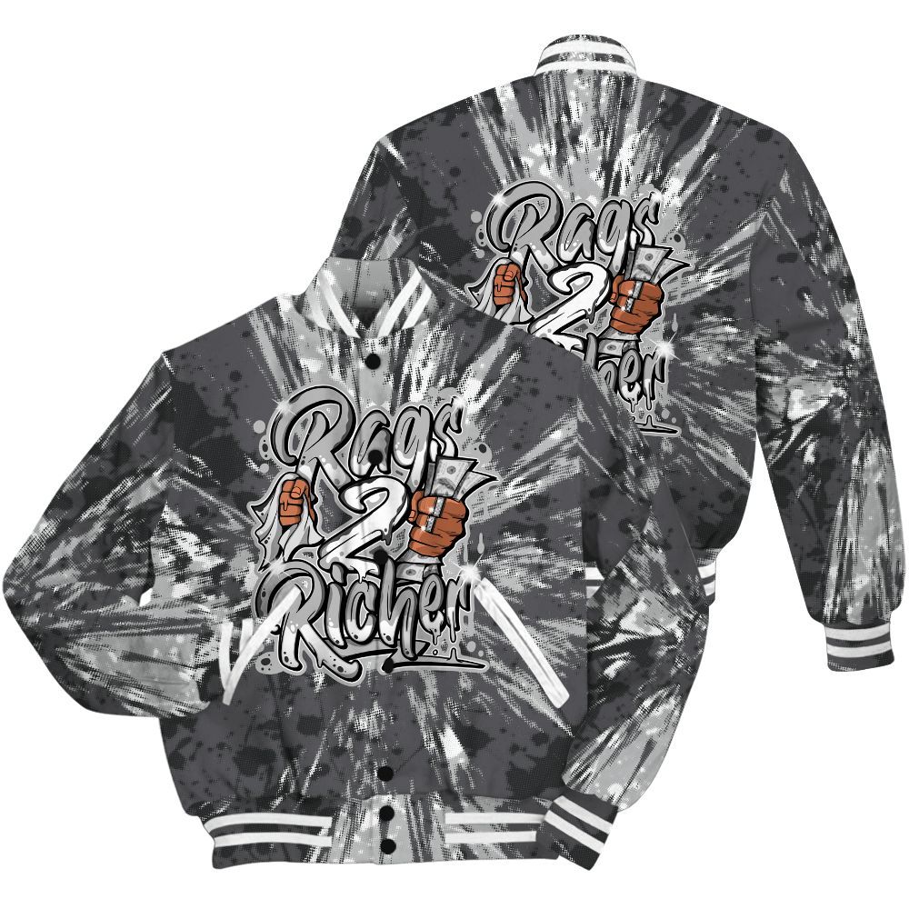 Varsity Jacket To Match White Thunder 4s Shirt - Rag 2 Rich Graphic Luxury All Over Print
