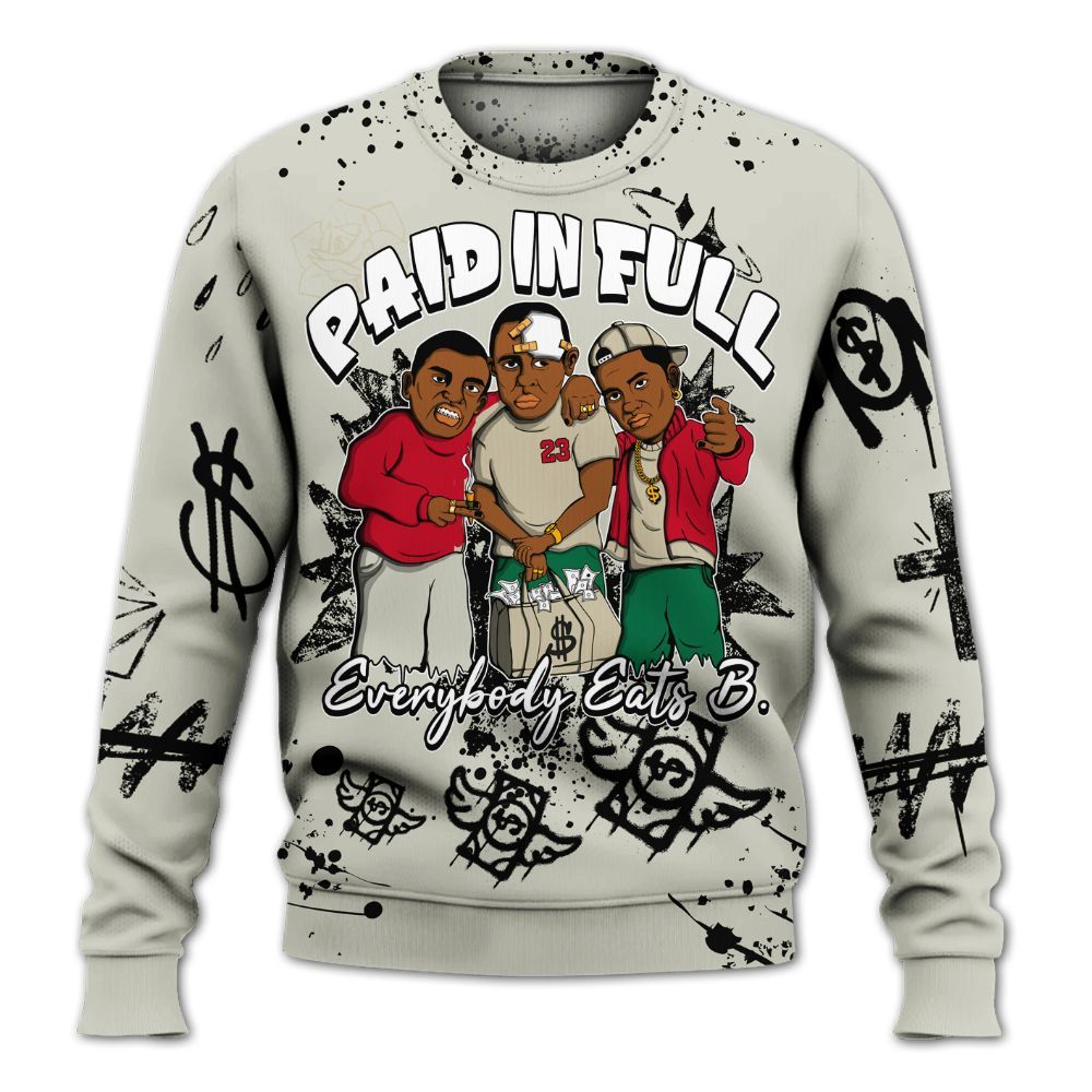 Sweatshirt To Match El Grito 5s - Everybody Paid In Full Crayon All Over Print