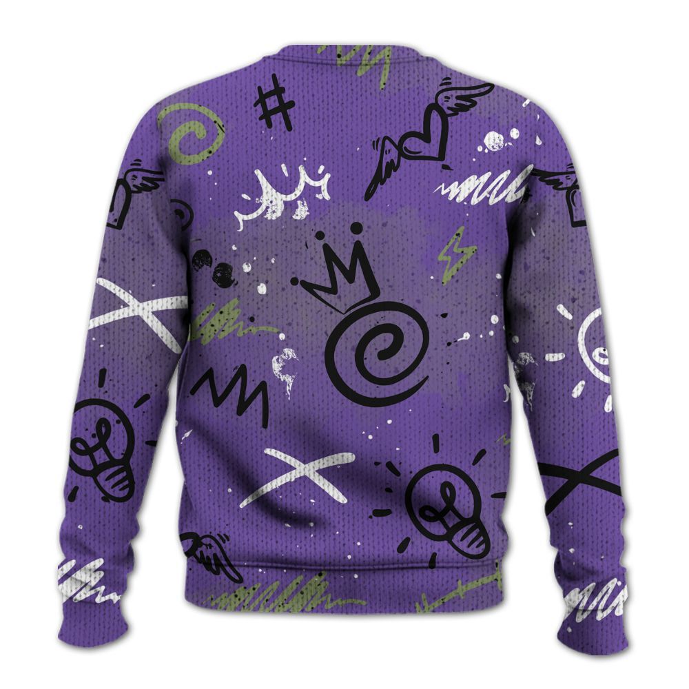 Knitted Sweater To Match Canyon Purple 4s - Drip Been Di2ferent
