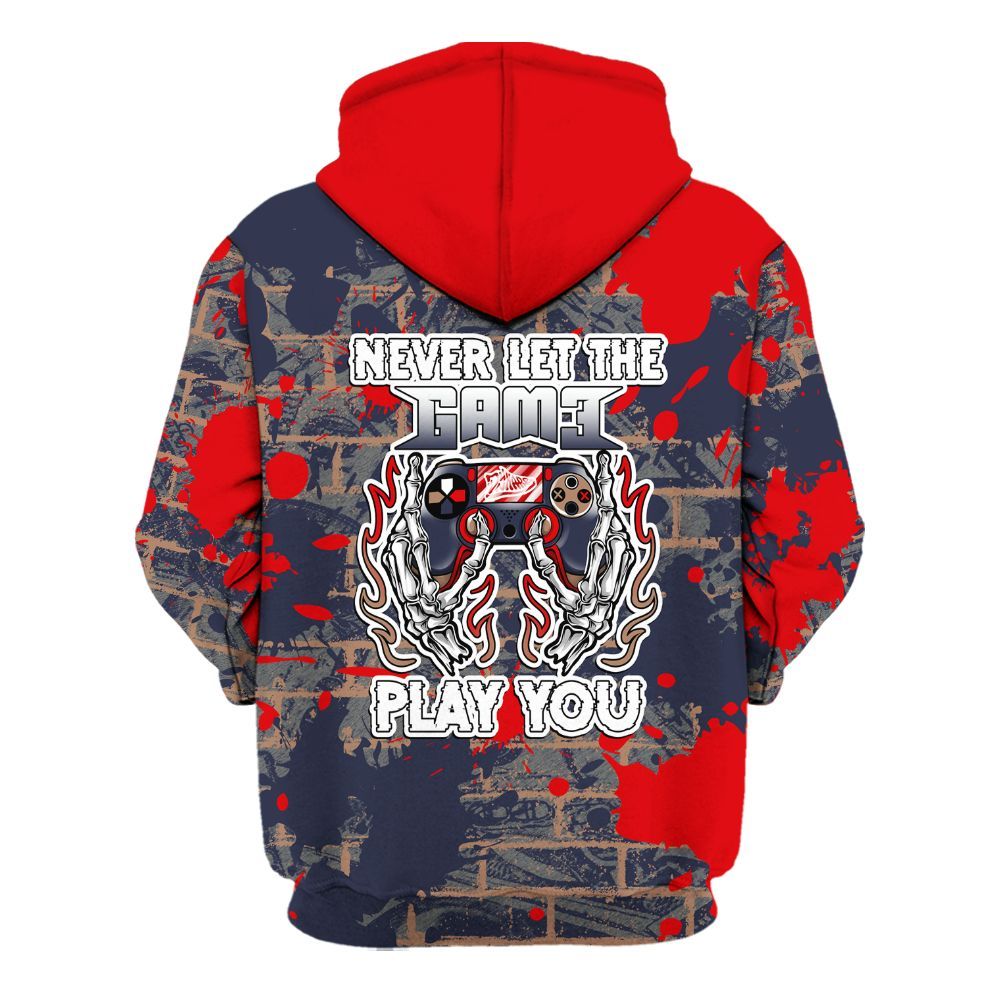 Hoodie To Match Low OG Howard Bison 1s - PlayGame Skull Brick All Over Print