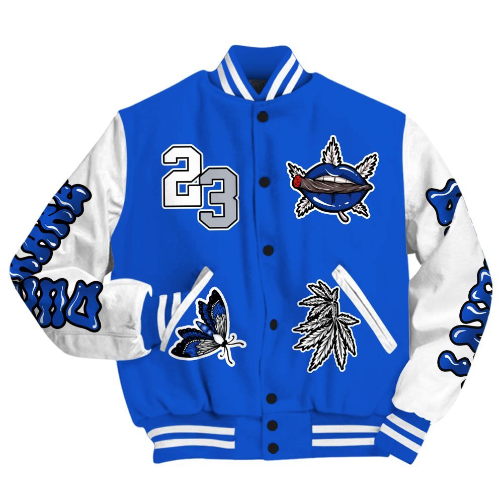 Varsity Jacket To Match Air Foamposite One Royal - Bluntz Unique All Over Print