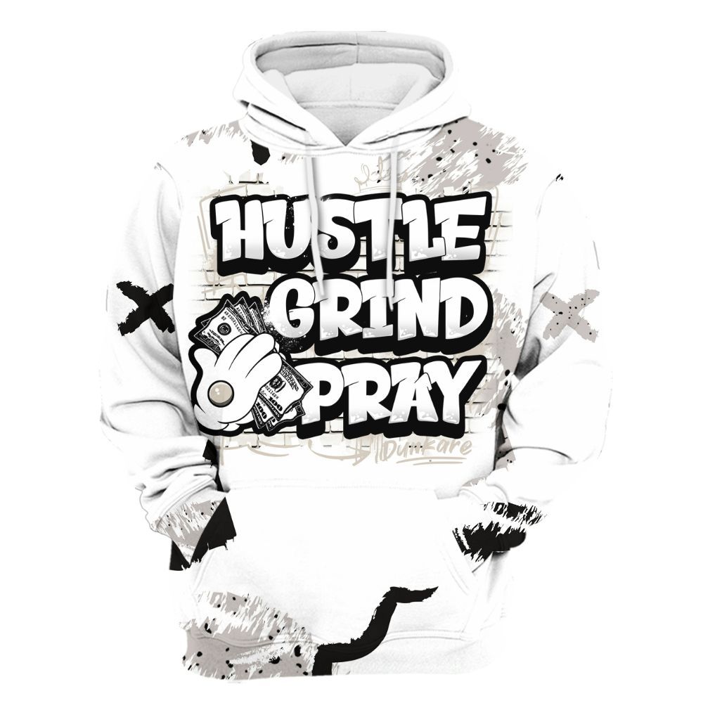 Hoodie To Match Retro Reverse Metallic 5s - Hustle Grind Pray Graphic Street Style All Over Print