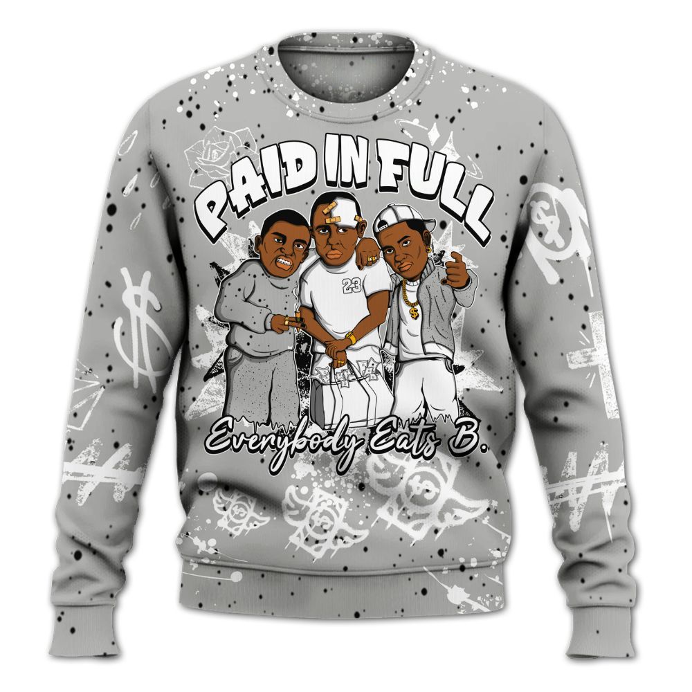 Sweatshirt To Match Retro White Oreo 4s - Everybody Paid In Full Crayon All Over Print