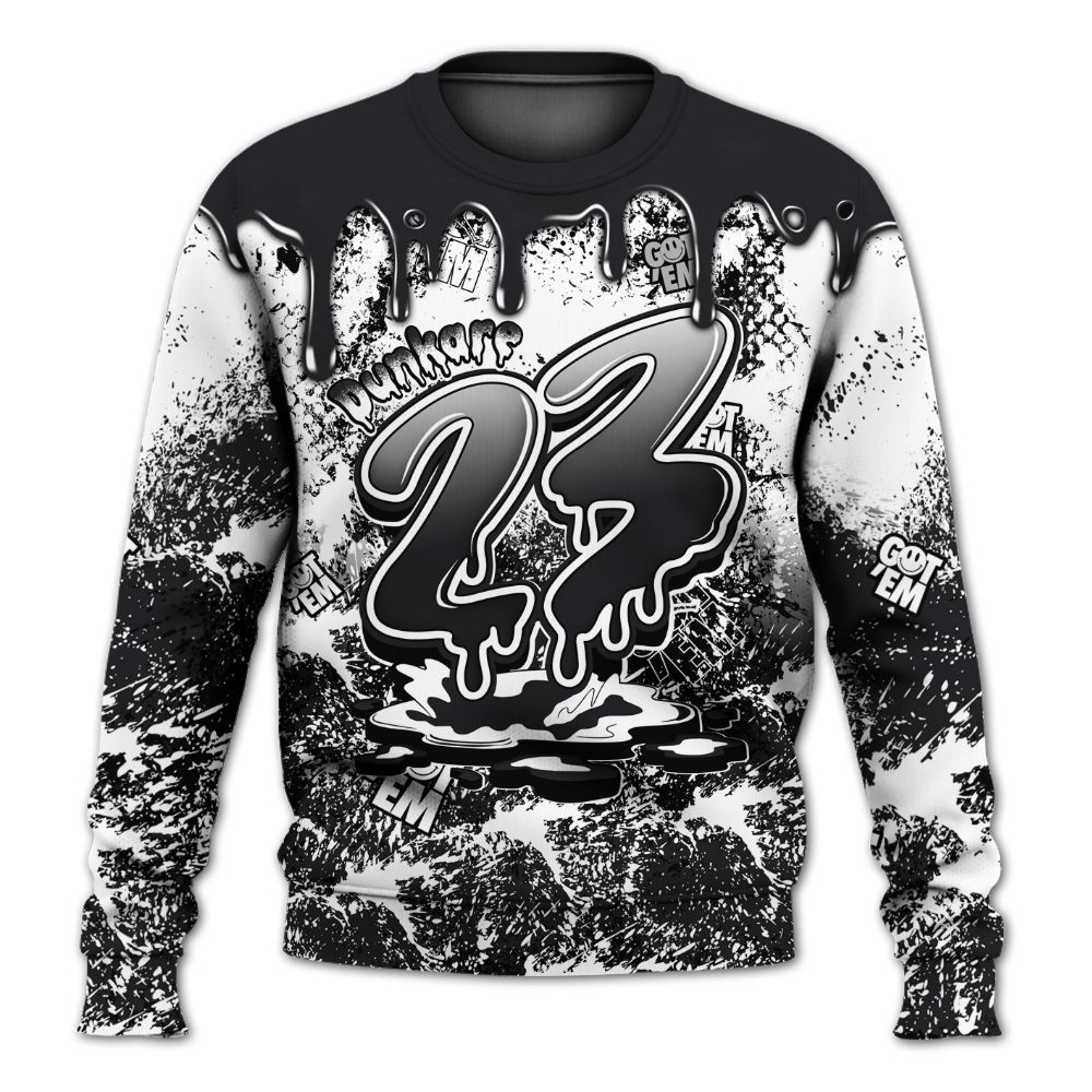 Sweatshirt To Match White Thunder 4s - Dripping 23 Drip All Over Print