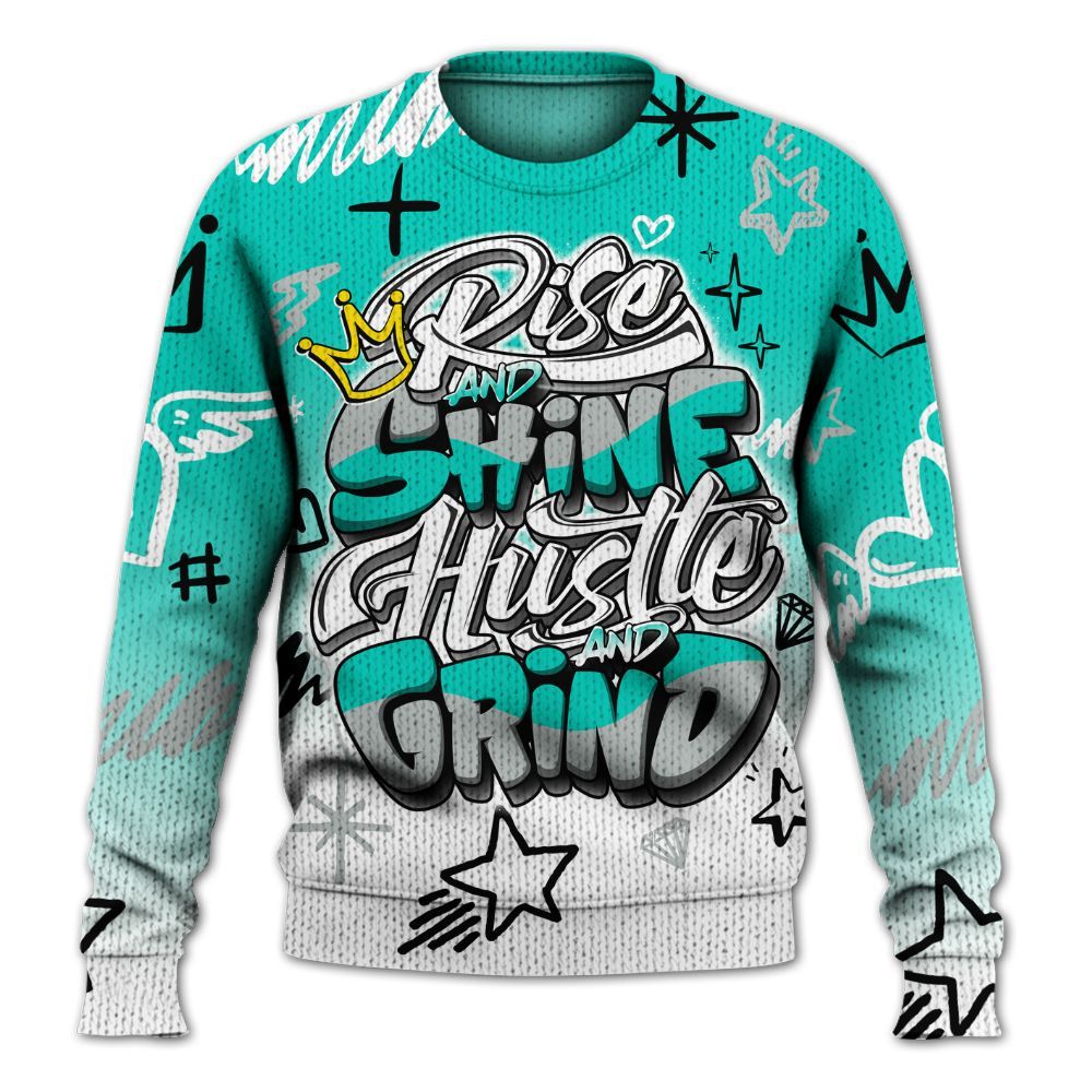 Knitted Sweater To Match Air Max 95 Dark Tiffany - Rise Shine Hustle Grind