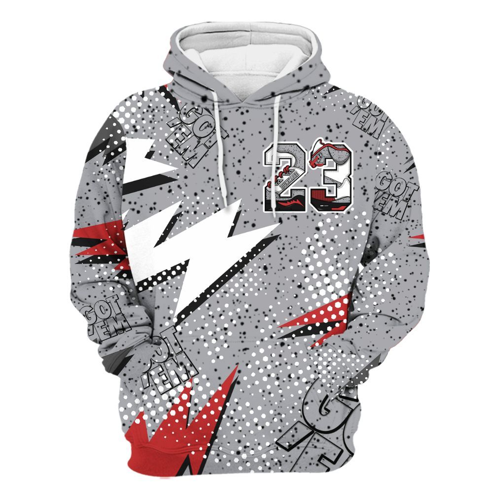 Hoodie To Match White Cement 4s - Custom Name Number 23 5s All Over Print