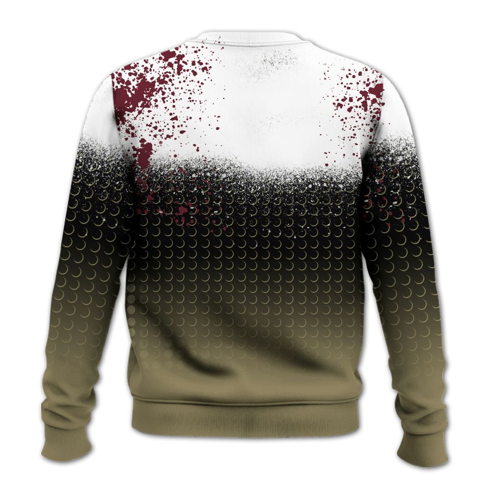 Sweatshirt To Match Black Olive 7s - Halftone Time Is Money All Over Print