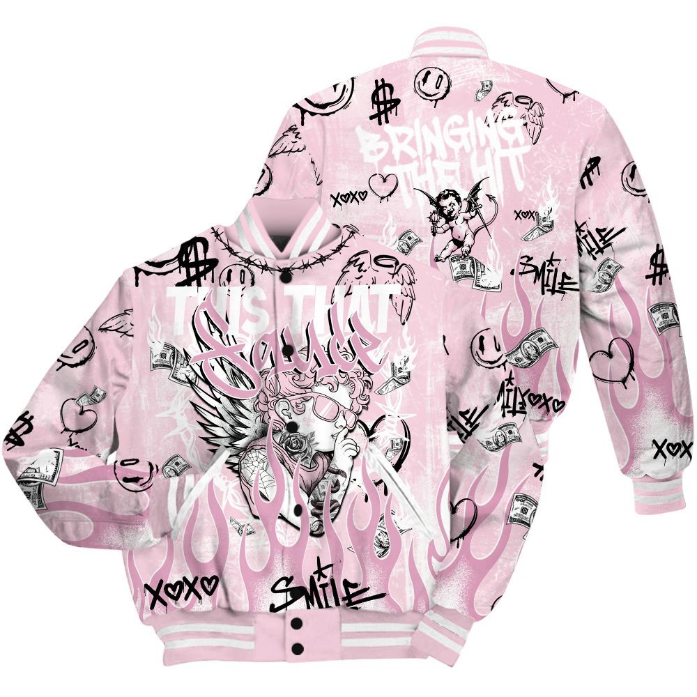 Varsity Jacket To Match Orchid 4s Shirt, This That Sauce Angel All Over Print