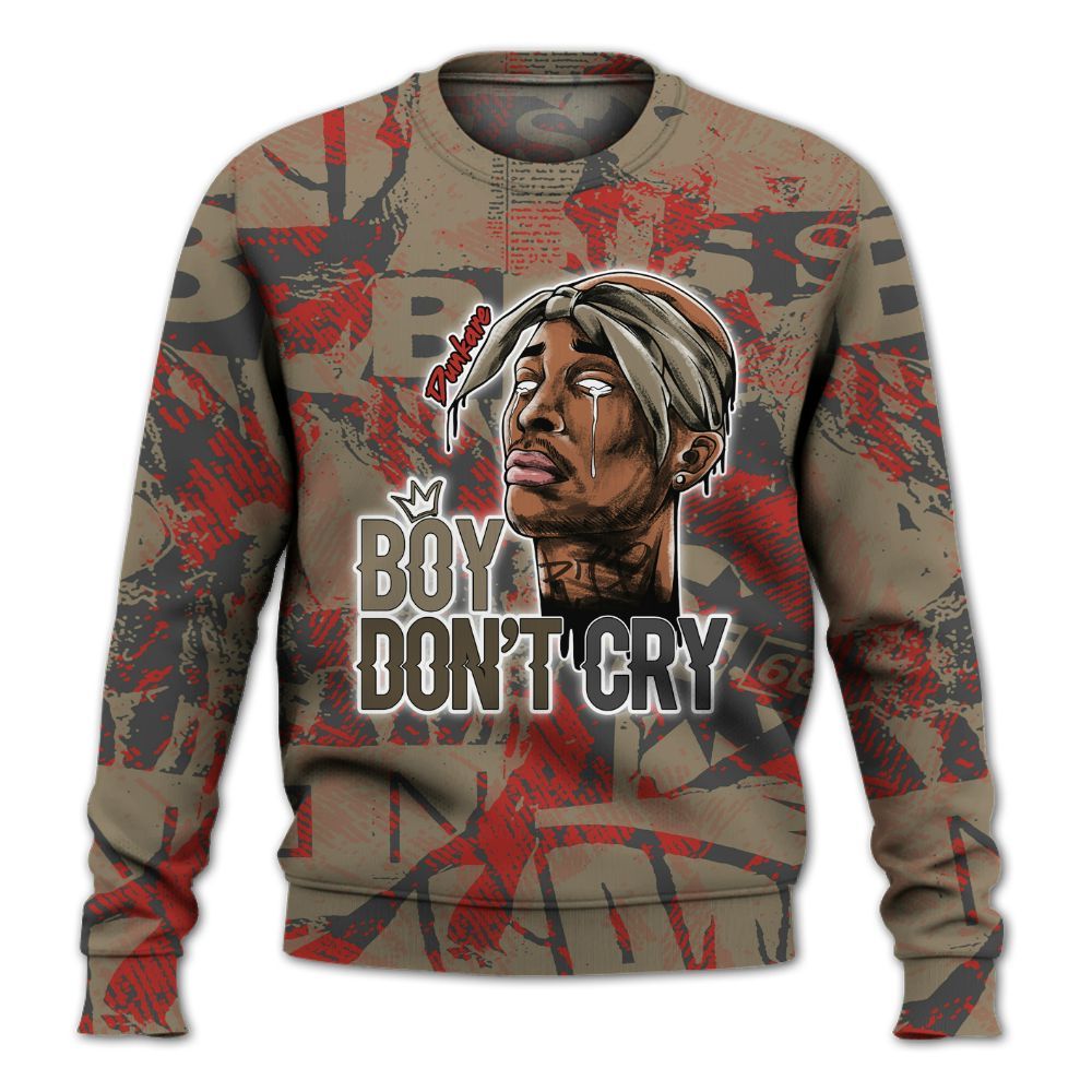 Sweatshirt To Match Olive 9s - Boiz Ain't Cry Unique Abstract All Over Print