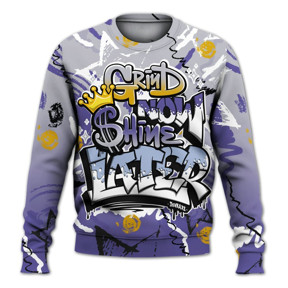Sweatshirt To Match Lakeshow 4s - Grind Shine Later Drip All Over Print