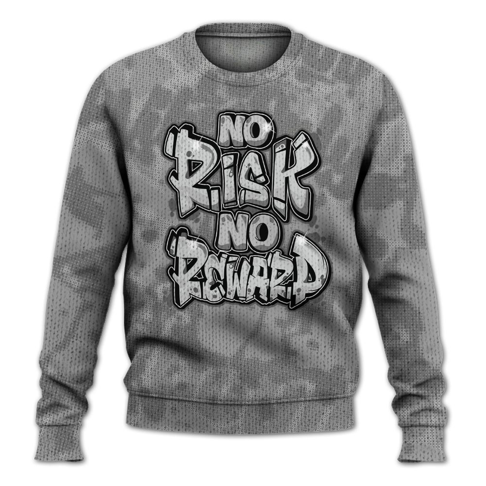 Knitted Sweater To Match Black Wolf Grey 12s - No Risks No Reward Street