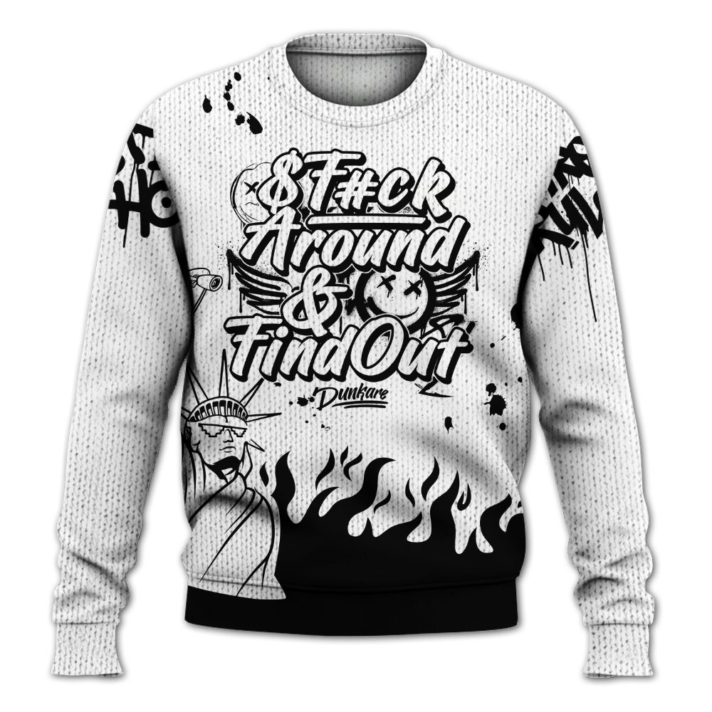 Knitted Sweater To Match Kobe 9 EM Protro Halo - Graphic Fck Around Find Out