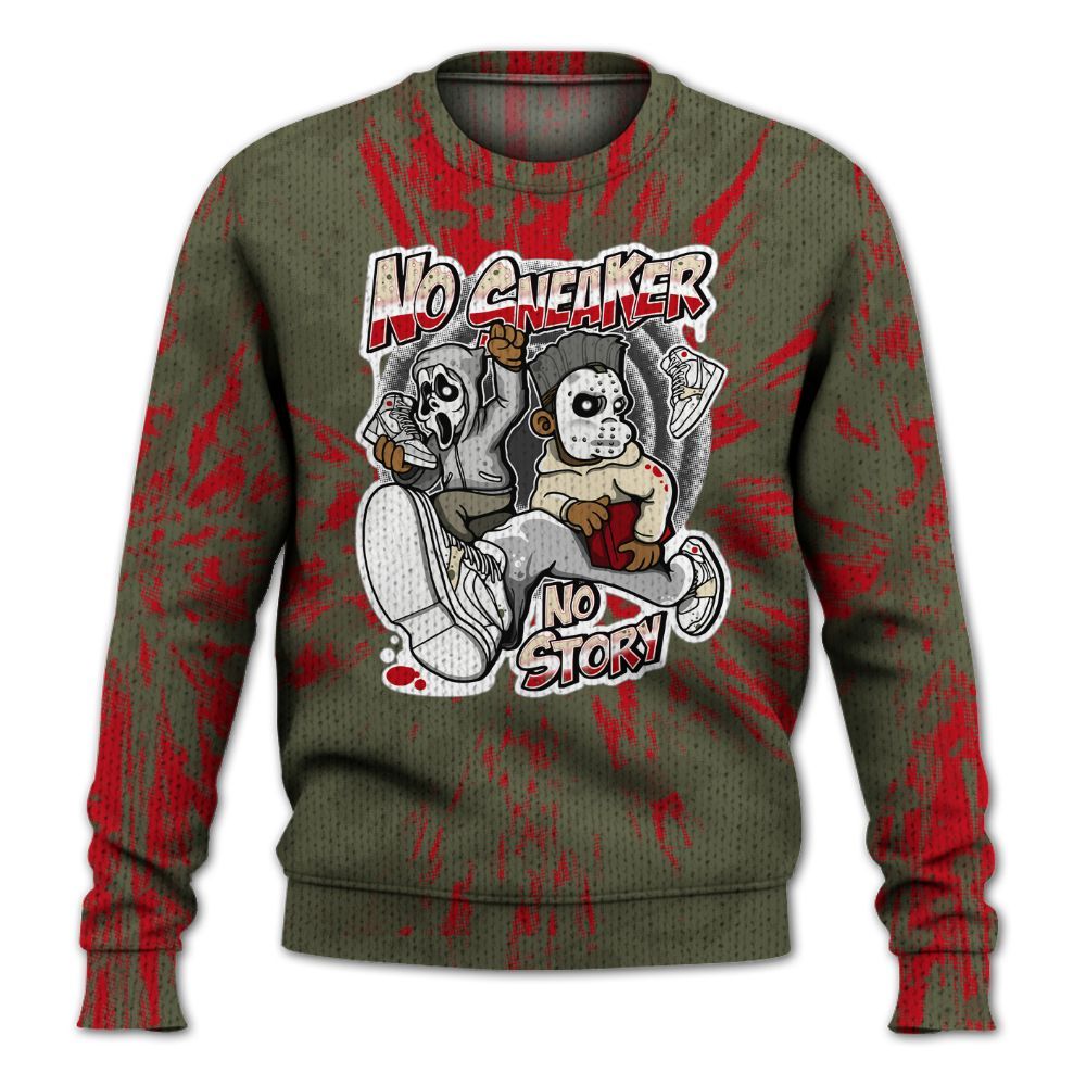 Knitted Sweater To Match Travis Scott Low OG Medium Olive 1s - Sneakers Make Story Graphic Luxury