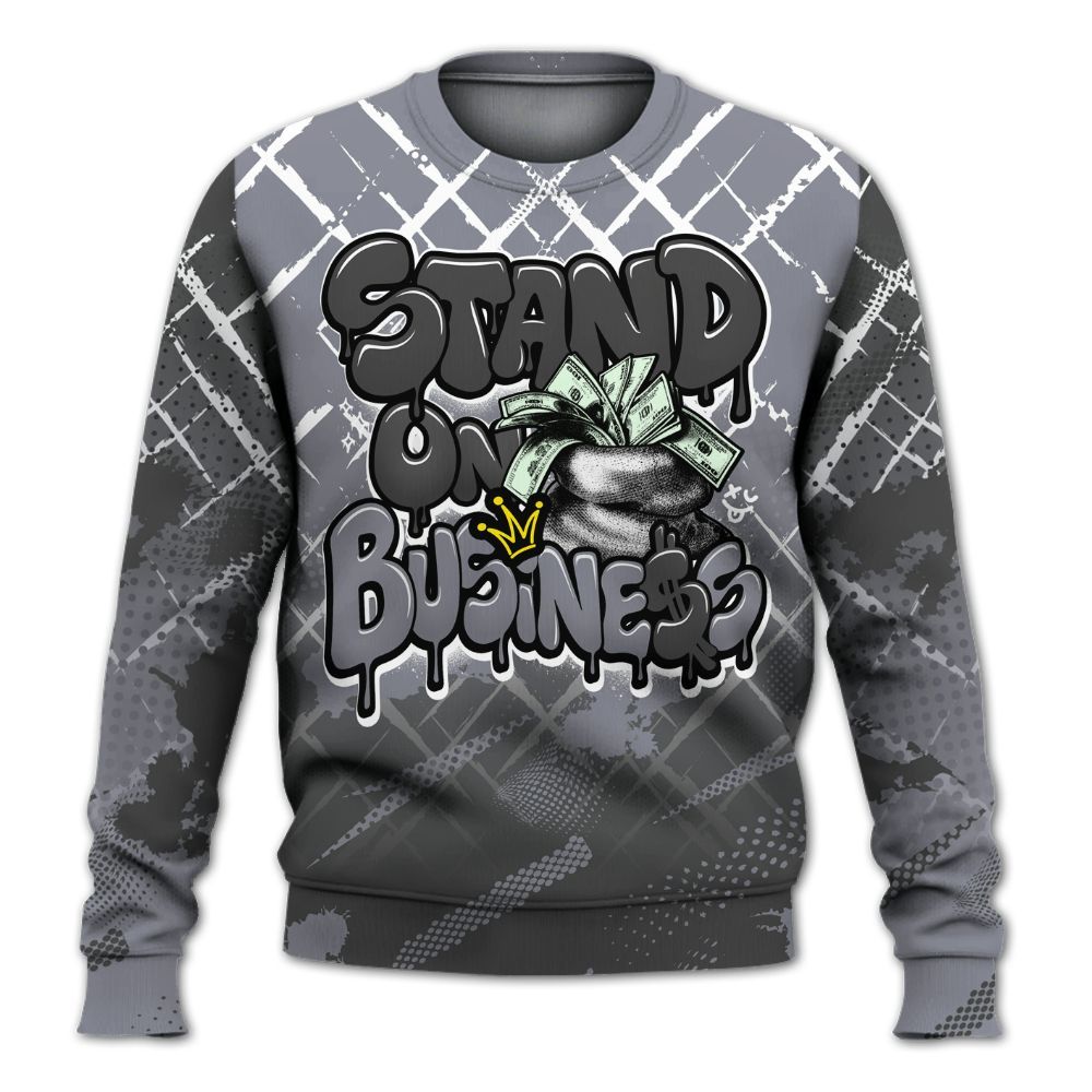 Sweatshirt To Match Retro Black Flint 13s - Halftone Stand Business Dripping All Over Print