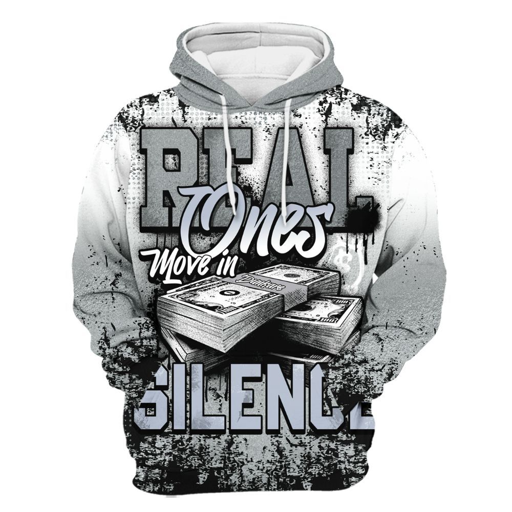 Hoodie To Match White Metallic 2026 5s - Move In Silence Money Street Retro All Over Print