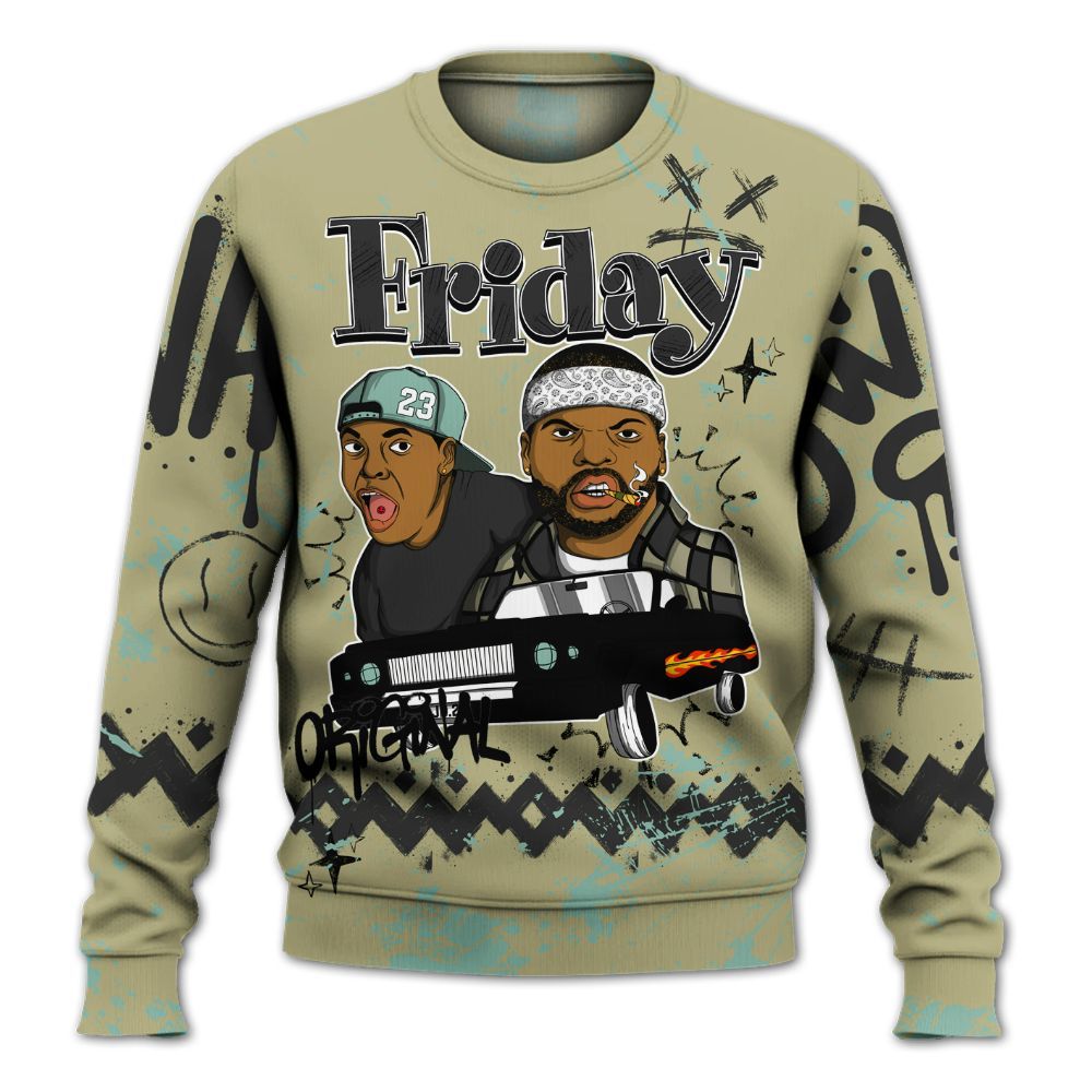 Sweatshirt To Match Dunk Low Suede Olive Aura - Friday Sneaker Crayon All Over Print