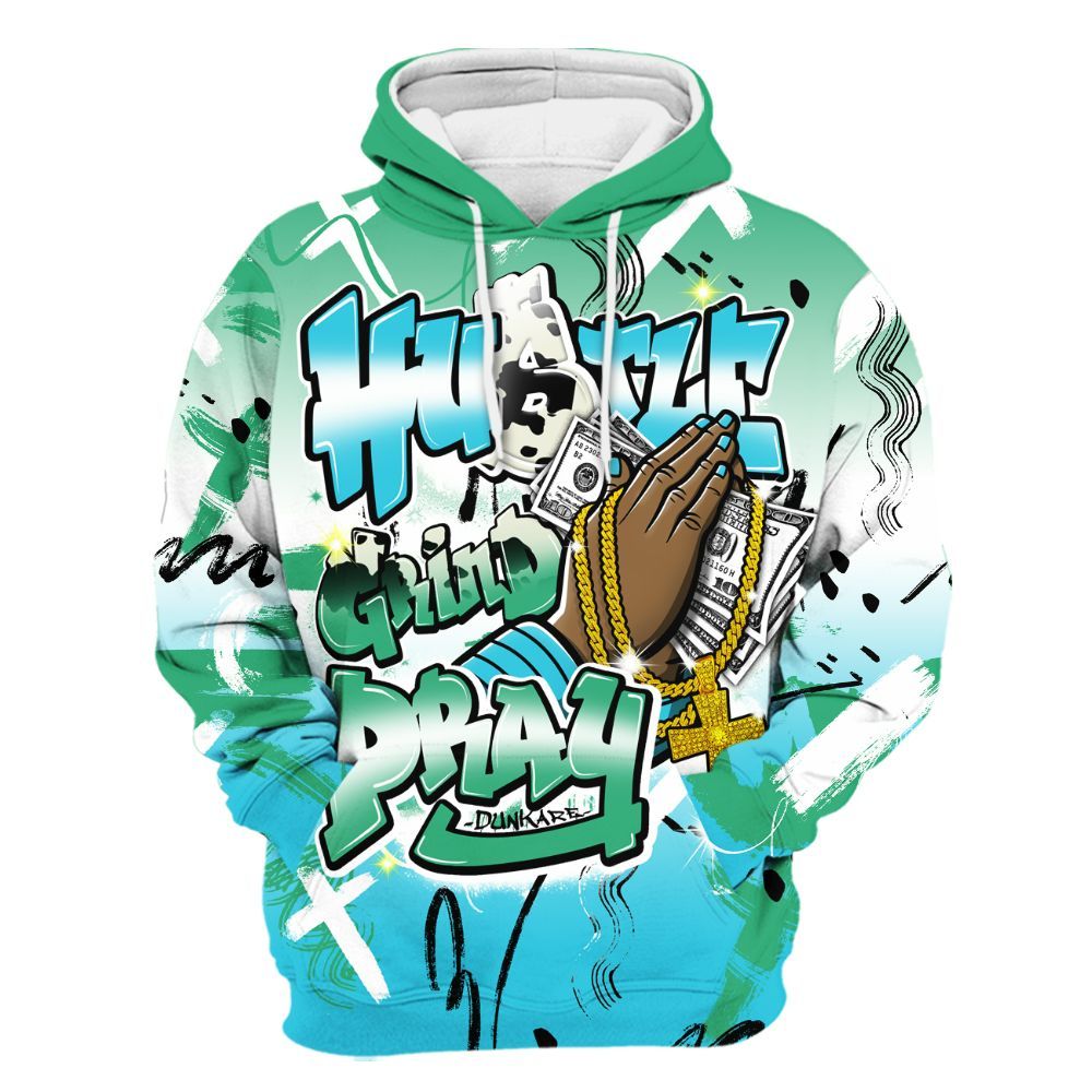 Hoodie To Match Dunk Chunky Dunky - Money Hustle Grind Pray All Over Print