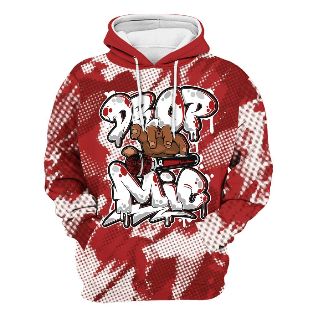 Hoodie To Match Red Taxi 12s - Drop Mic Abstract All Over Print
