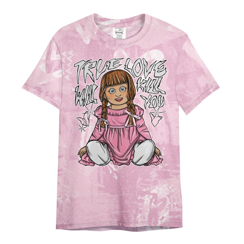 Shirt To Match Orchid 4s - Genuine Loves Bear Heart Grunge All Over Print