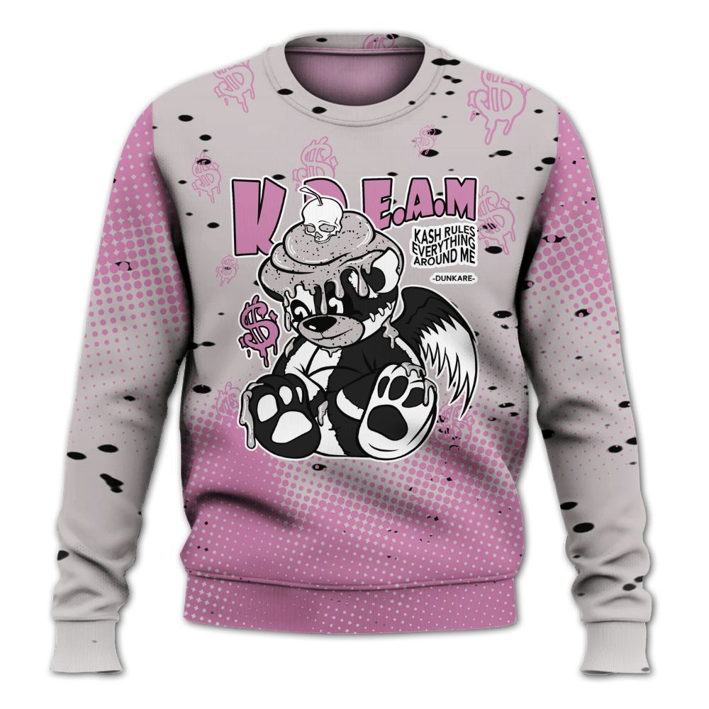 Sweatshirt To Match Neutral Grey Black White Orchid 4s - Loot Bear Unique Drip All Over Print
