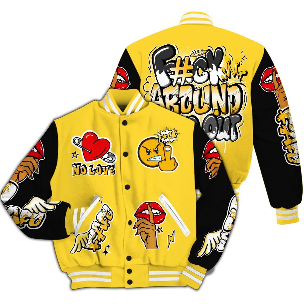 Varsity Jacket To Match Mid New Love 2025 1s - FK Around Find Out All Over Print