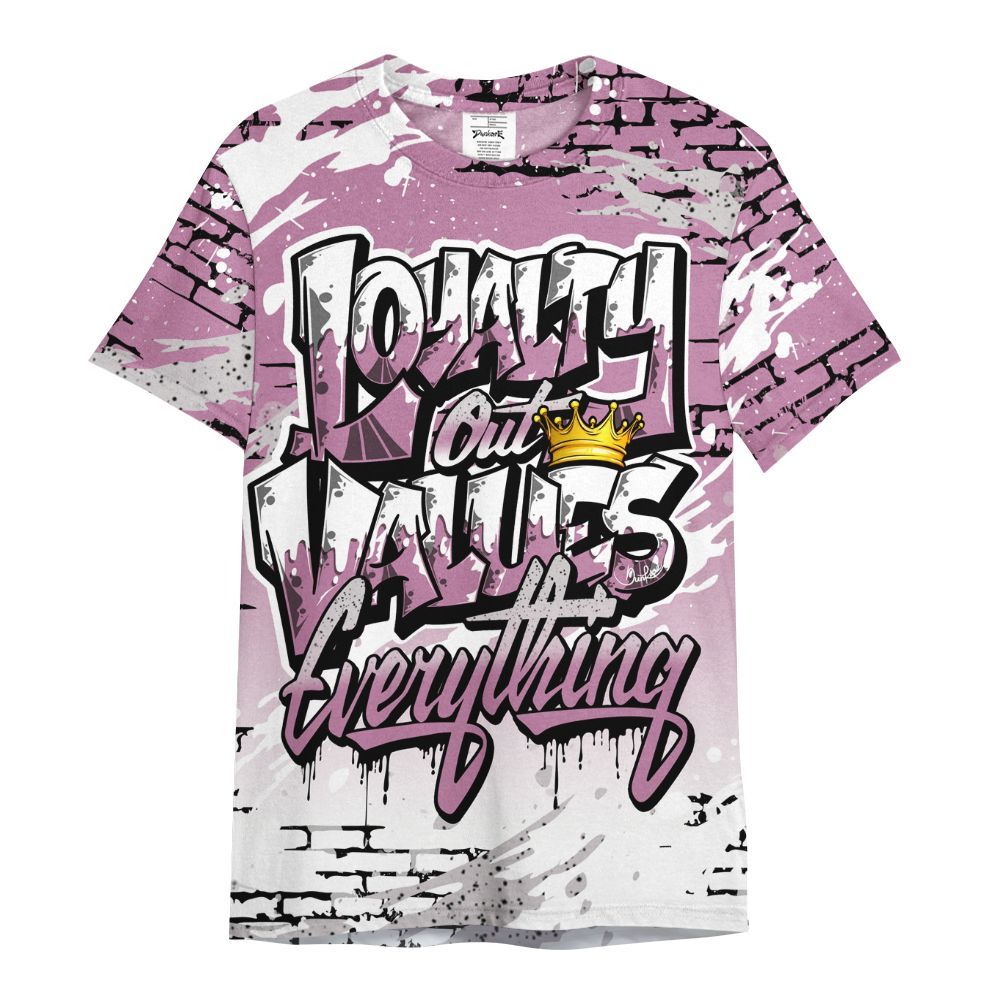 Shirt To Match Neutral Grey Black White Orchid 4s - Values Of Loyalty Drip All Over Print