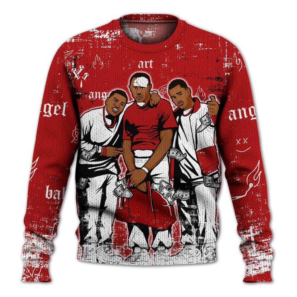 Sweater To Match Low Terror White University Red 1s - Paid In Full Money Graphic