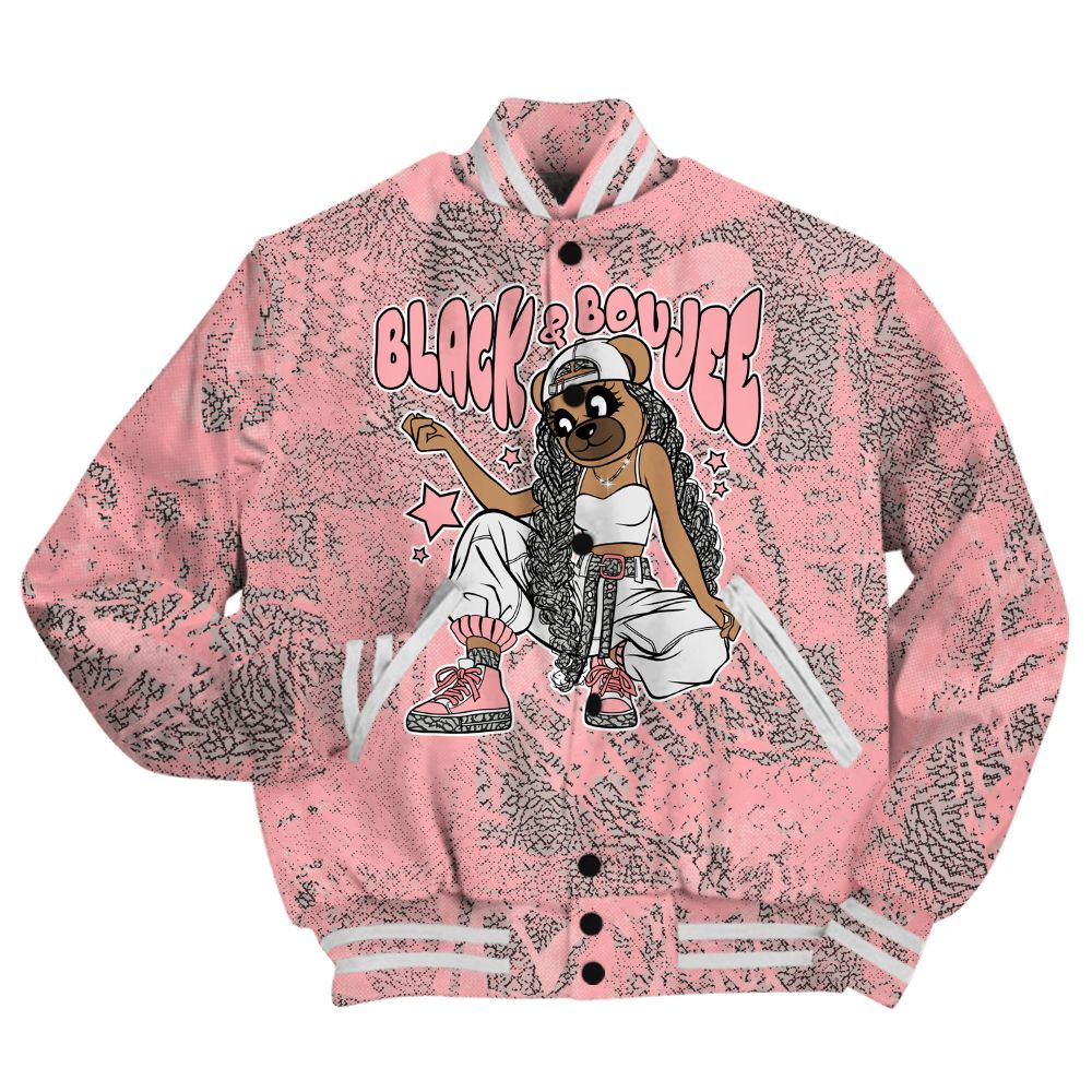 Varsity Jacket To Match Retro Wings 3s Shirt - Boujee Girls Bear Heart Grunge All Over Print