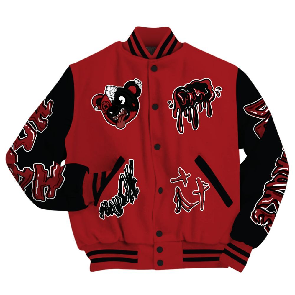 Varsity Jacket To Match Alternate Flu Game 12s - Havok Bear All Over Print