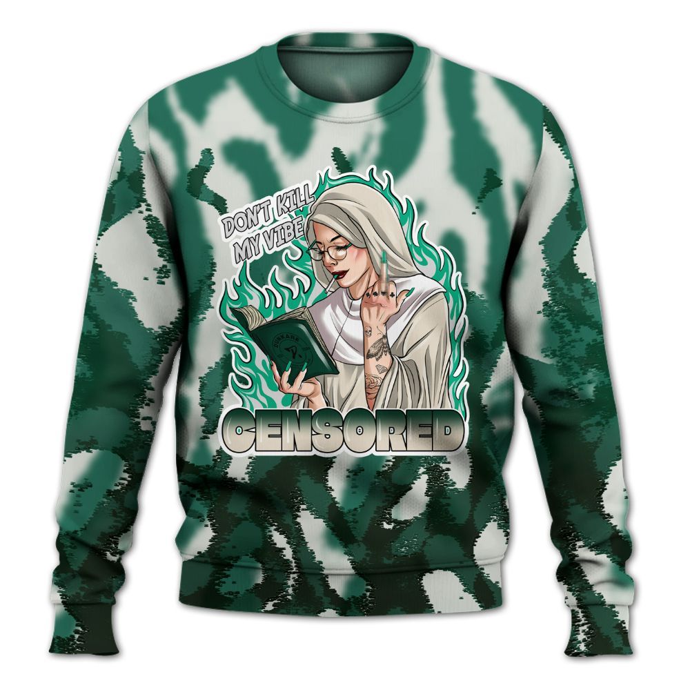 Sweatshirt To Match Oxidized Green 4s - Censoredz Burn All Over Print