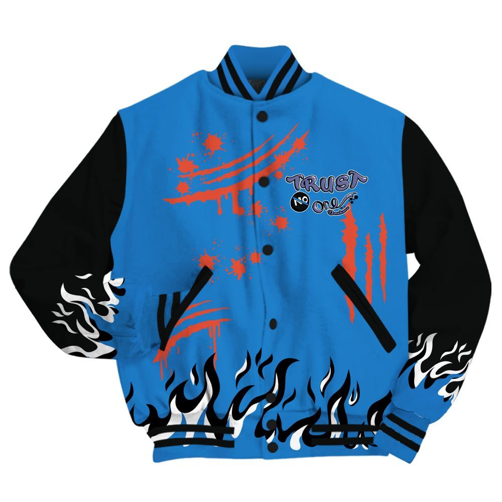 Varsity Jacket To Match Hi-Res Blue 700s - Graphic Trust No One All Over Print