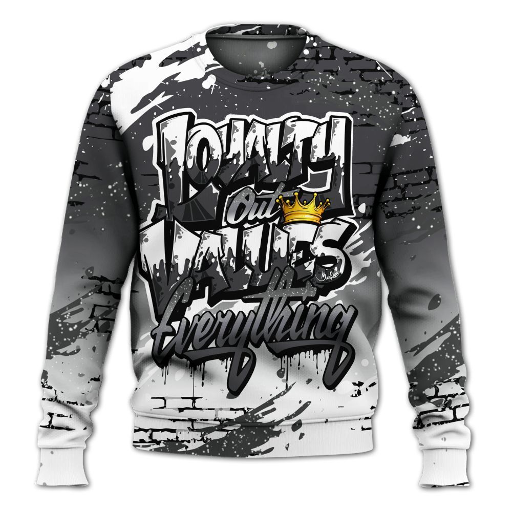 Sweatshirt To Match Fear 4s - Values Of Loyalty Drip All Over Print