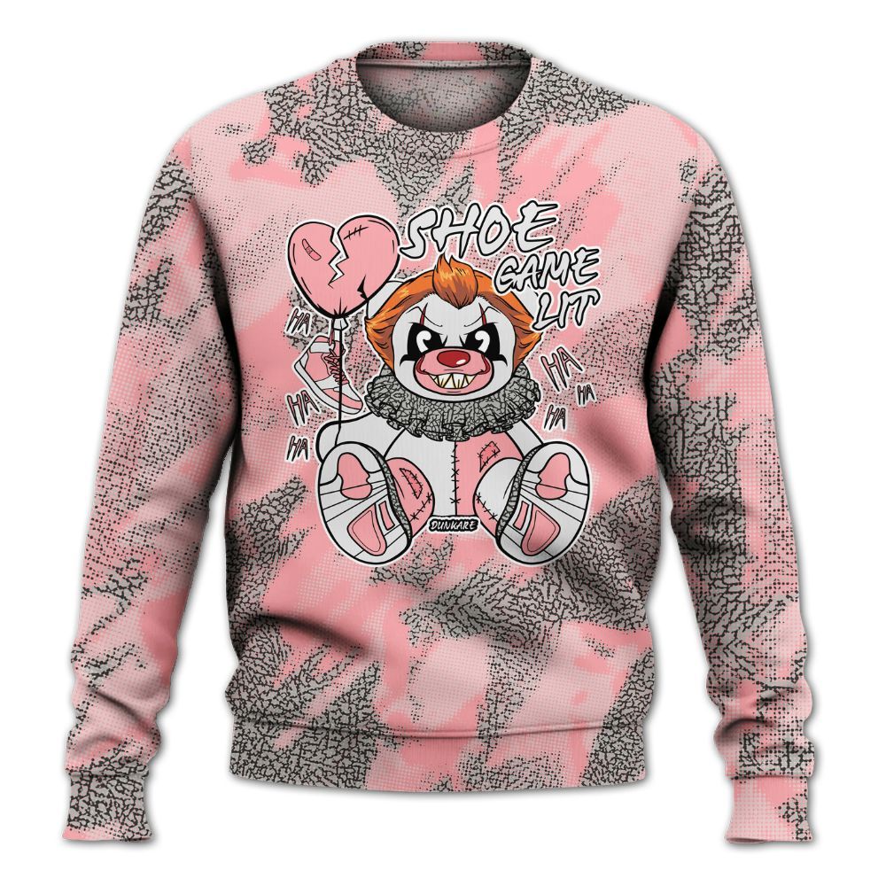 Sweatshirt To Match Retro Wings 3s - Shoe Game Bear Abstract Halftone All Over Print