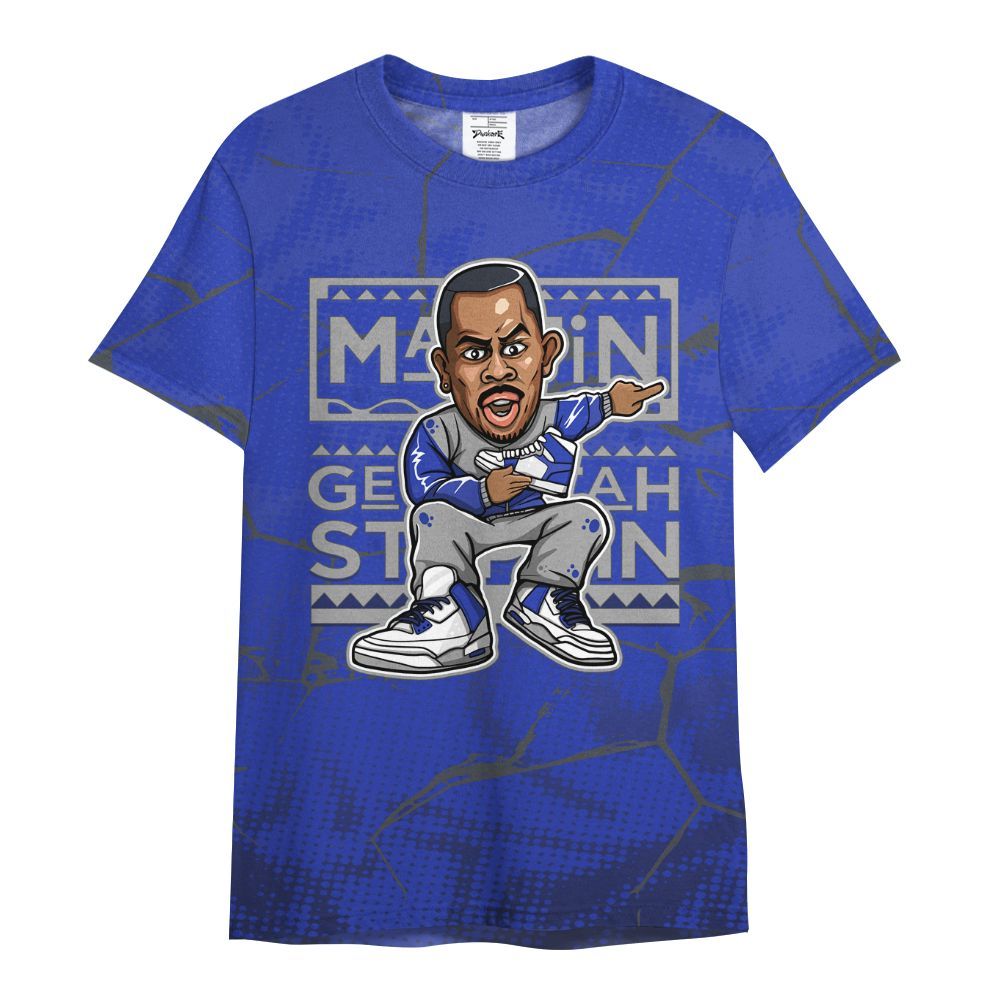 Shirt To Match Air Max Plus Black Racer Blue - Get Tag Sneakers Steppin' Graphic Crack All Over Print