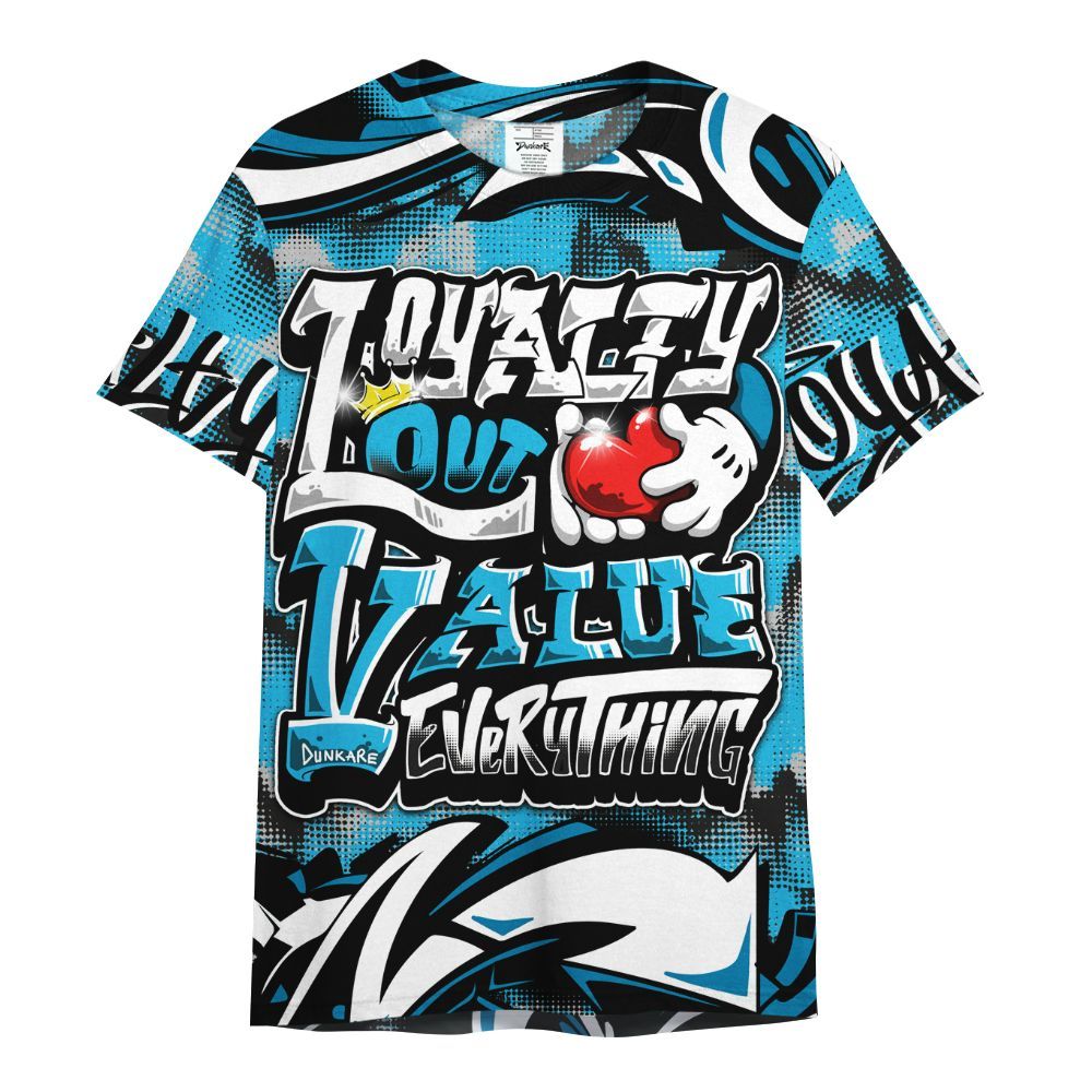 Shirt To Match Black University Blue 2026 14s - Loyalty Out Value Graffiti All Over Print