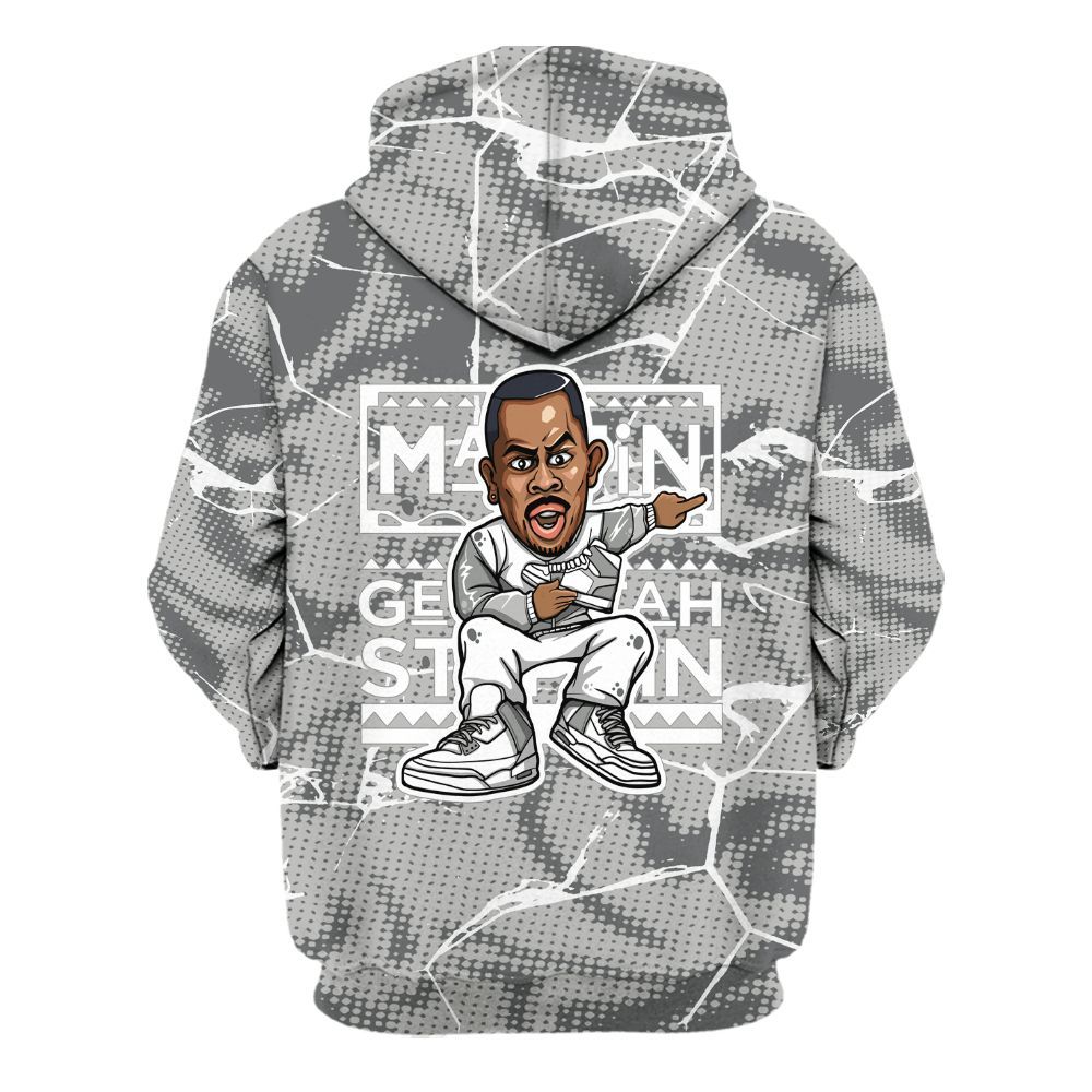 Hoodie To Match Retro Wet Cement 4s - Get Tag Sneakers Steppin' Graphic Crack All Over Print