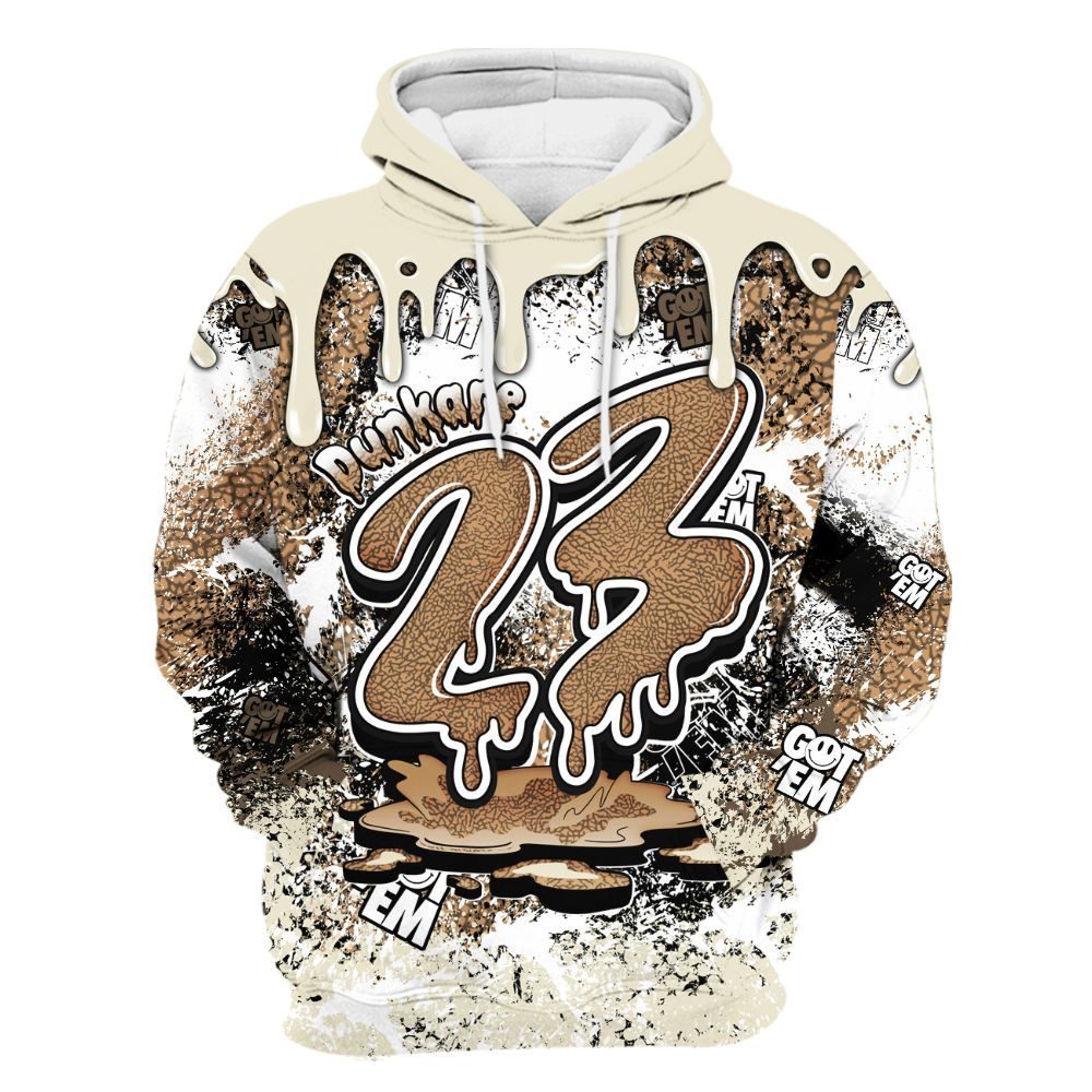 Hoodie To Match Orewood Brown 3s - Dripping 23 Drip All Over Print