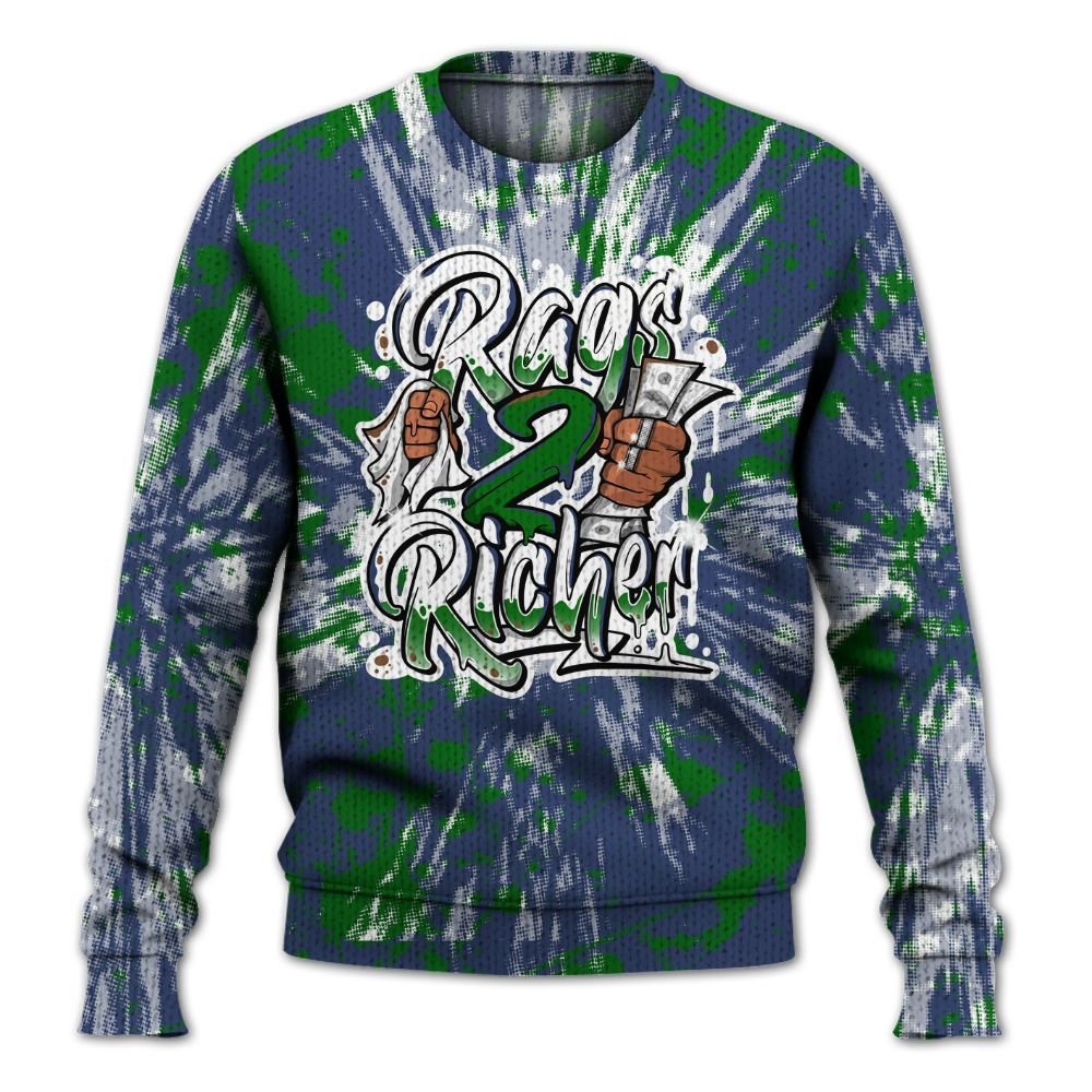 Knitted Sweater To Match Midnight Navy 13s - Rag 2 Rich Graphic Luxury